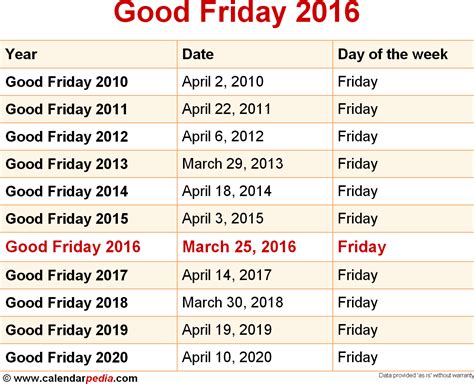 good friday date 2016
